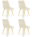 SPLIT Stuhl – hellbeiger Samt / goldene Beine x 4
