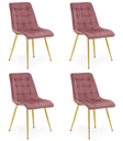 SPLIT Stuhl – dunkelrosa Samt / goldene Beine x 4