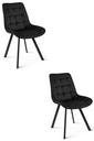 SORIA Stuhl – schwarzer Samt / schwarze Beine x 2