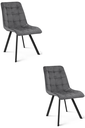 CIEZA Stuhl – dunkelgrauer Samt / schwarze Beine x 2