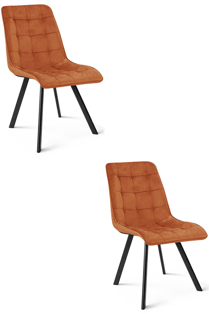 CIEZA Stuhl – Kupfersamt / schwarze Beine x 2