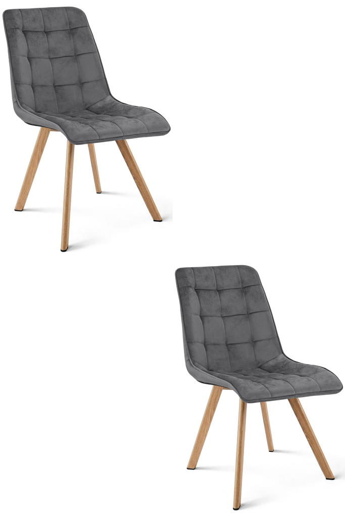 CIEZA Stuhl – dunkelgrauer Samt / Eichenbeine x 2
