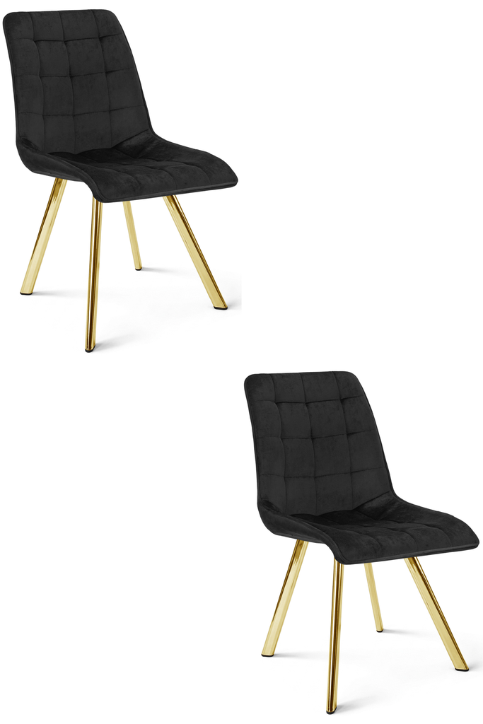 CIEZA Stuhl – schwarzer Samt / goldene Beine x 2