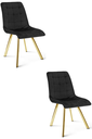 CIEZA Stuhl – schwarzer Samt / goldene Beine x 2