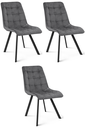 CIEZA Stuhl – dunkelgrauer Samt / schwarze Beine x 3