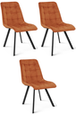 CIEZA Stuhl – Kupfersamt / schwarze Beine x 3