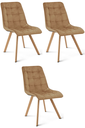 CIEZA Stuhl – brauner Samt / Eichenbeine x 3