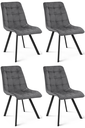 CIEZA Stuhl – dunkelgrauer Samt / schwarze Beine x 4