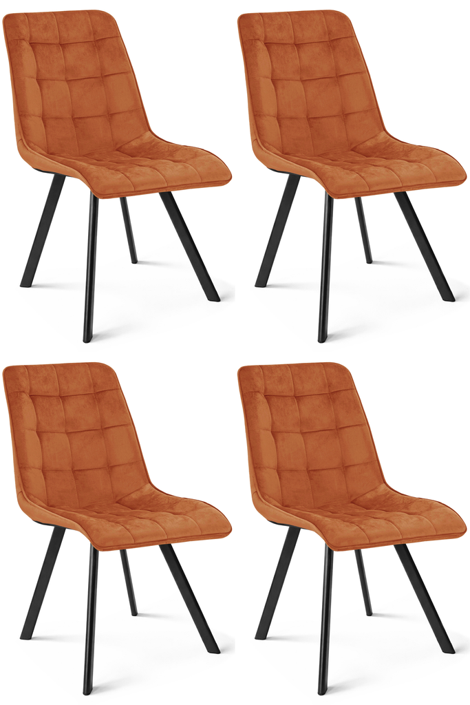 CIEZA Stuhl – Kupfersamt / schwarze Beine x 4