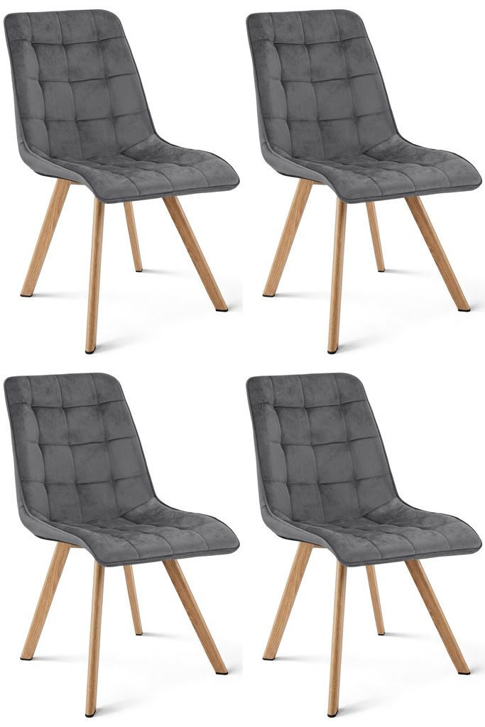 CIEZA Stuhl – dunkelgrauer Samt / Eichenbeine x 4