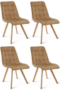CIEZA Stuhl – brauner Samt / Eichenbeine x 4