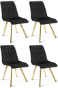 CIEZA Stuhl – schwarzer Samt / goldene Beine x 4