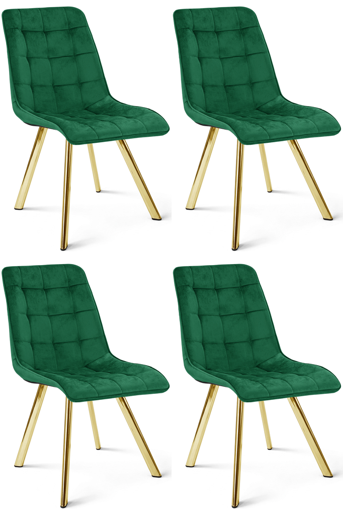CIEZA Stuhl – grüner Samt / goldene Beine x 4