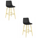 POZZA Hocker – schwarzer Samt / goldene Beine x 2