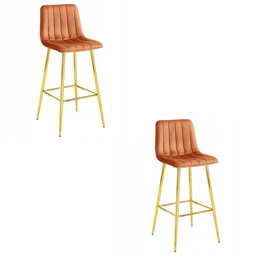 [model_4290_2] POZZA-Hocker – Kupfersamt / goldene Beine x 2