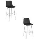POZZA Hocker – schwarzer Samt / Chrombeine x 2