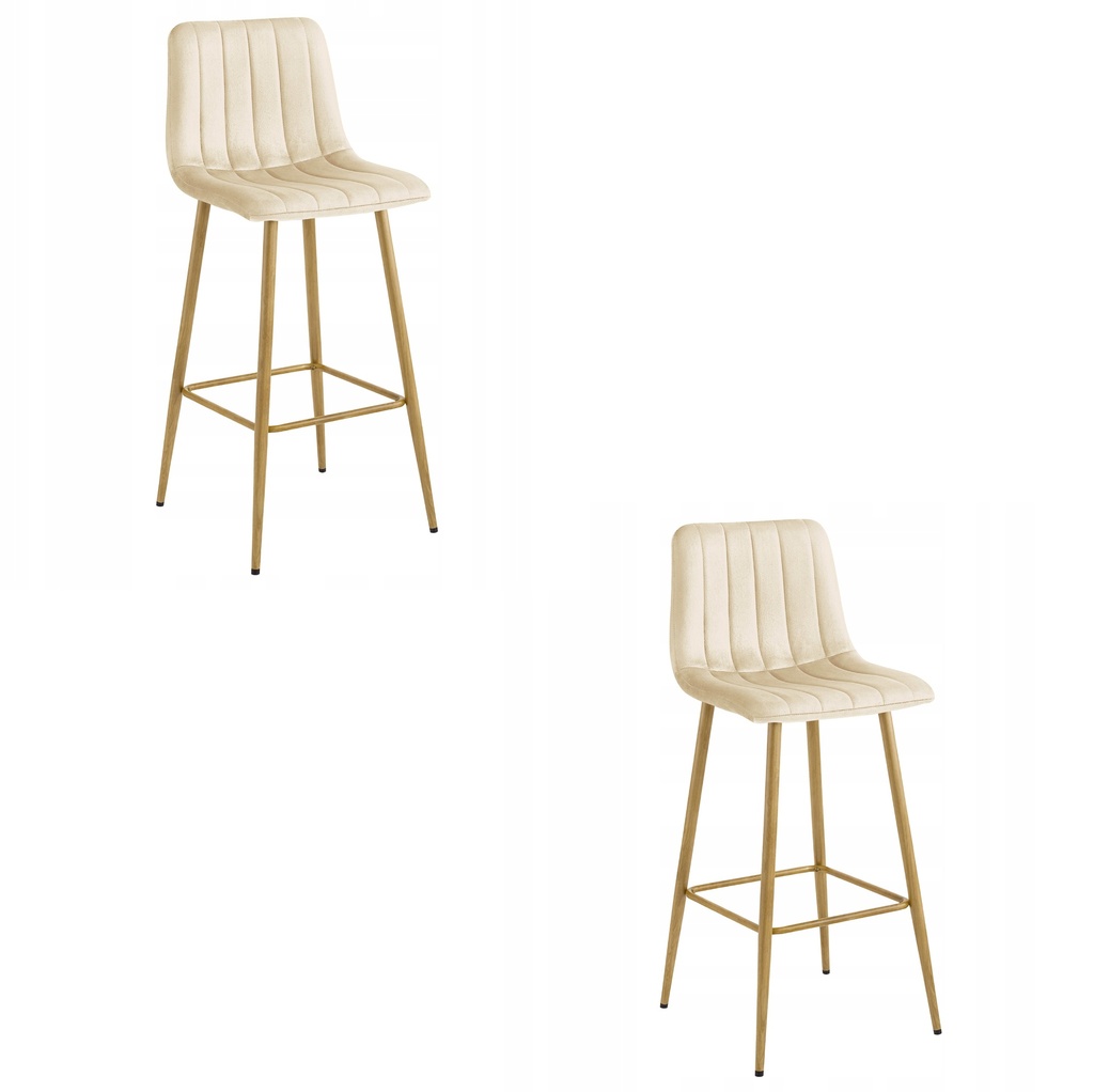 [model_4311_2] POZZA Hocker – hellbeiger Samt / Beine aus Eiche x 2