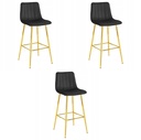 POZZA Hocker – schwarzer Samt / goldene Beine x 3