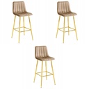 POZZA Hocker – brauner Samt / goldene Beine x 3