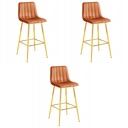 POZZA-Hocker – Kupfersamt / goldene Beine x 3
