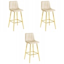 POZZA Hocker – hellbeiger Samt / goldene Beine x 3