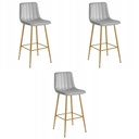 POZZA Hocker – hellgrauer Samt / Eichenbeine x 3