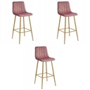 POZZA-Hocker – dunkelrosa Samt / Eichenbeine x 3