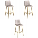 POZZA-Hocker – dunkelbeiger Samt / Eichenbeine x 3