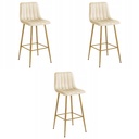 POZZA-Hocker – hellbeiger Samt / Eichenbeine x 3