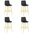 POZZA Hocker – schwarzer Samt / goldene Beine x 4