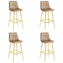 POZZA Hocker – brauner Samt / goldene Beine x 4