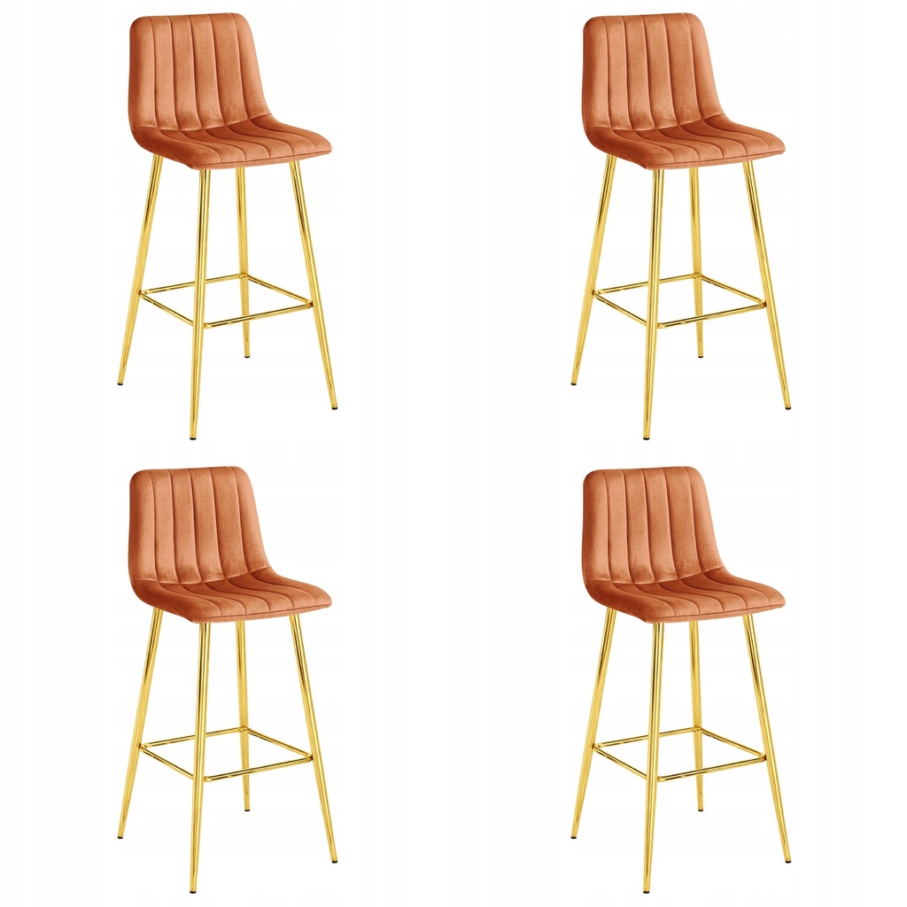 POZZA Hocker – Kupfersamt / goldene Beine x 4