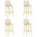 POZZA Hocker – hellbeiger Samt / goldene Beine x 4