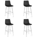 POZZA Hocker – schwarzer Samt / Chrombeine x 4