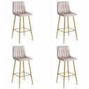 POZZA-Hocker – dunkelbeiger Samt / Eichenbeine x 4