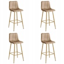 POZZA Hocker – brauner Samt / Eichenbeine x 4