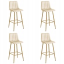 POZZA Hocker – hellbeiger Samt / Eichenbeine x 4