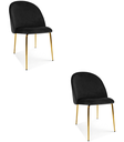 INCA-Stuhl – schwarzer Samt / goldene Beine x 2