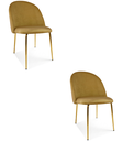 INCA-Stuhl – Curry-Samt / goldene Beine x 2