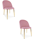 INCA-Stuhl – hellrosa Samt / goldene Beine x 2