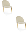 INCA-Stuhl – hellbeiger Samt / goldene Beine x 2