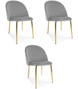 INCA-Stuhl – hellgrauer Samt / goldene Beine x 3