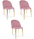 INCA-Stuhl – hellrosa Samt / goldene Beine x 3