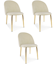 INCA-Stuhl – hellbeiger Samt / goldene Beine x 3