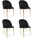 INCA-Stuhl – schwarzer Samt / goldene Beine x 4