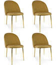 INCA-Stuhl – Curry-Samt / goldene Beine x 4
