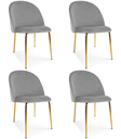 INCA-Stuhl – hellgrauer Samt / goldene Beine x 4