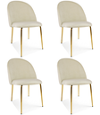 INCA-Stuhl – hellbeiger Samt / goldene Beine x 4