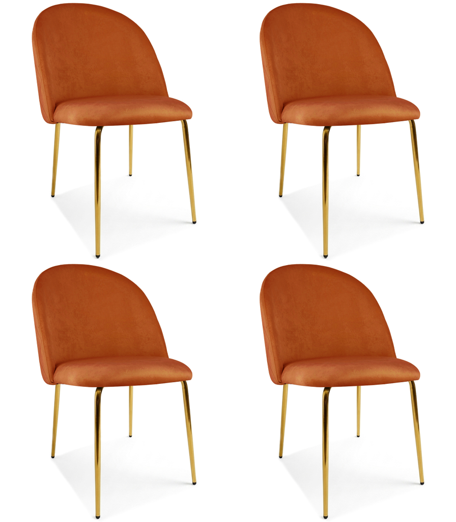 INCA-Stuhl – Kupfersamt / Goldbeine x 4