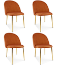 INCA-Stuhl – Kupfersamt / Goldbeine x 4